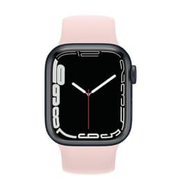 Apple Watch Series 7 (2021) GPS 45 mm - Alumínio Midnight - Bracelete desportiva Rosa