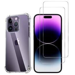 Capa iPhone 15 Pro Max e 2 películas de proteção - TPU - Transparente