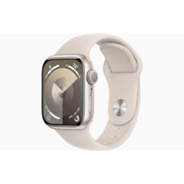 Apple Watch Series 9 (2023) GPS 41 mm - Alumínio Luz das estrelas - Bracelete desportiva Luz das estrelas