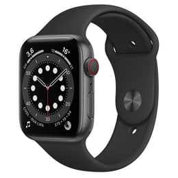 Apple Watch Series 6 (2020) GPS + Celular 44 mm - Alumínio Cinzento sideral - Bracelete desportiva Preto