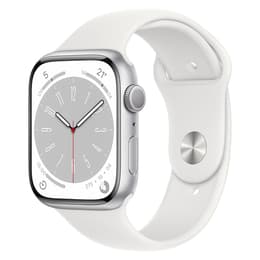 Apple Watch Series 9 (2023) GPS 45 mm - Alumínio Prateado - Bracelete desportiva Branco