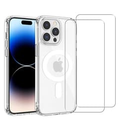 Capa iPhone 14 Pro Max e 2 películas de proteção - TPU - Transparente