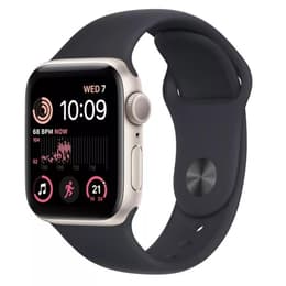 Apple Watch Series SE 2 (2022) GPS + Celular 40 mm - Alumínio Luz das estrelas - Bracelete desportiva Preto