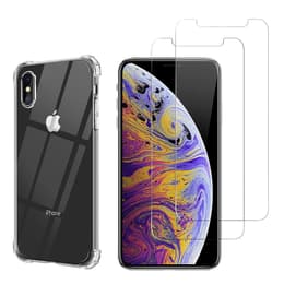 Capa iPhone XS MAX e 2 películas de proteção - TPU - Transparente