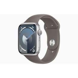 Apple Watch Series 9 (2023) GPS + Celular 45 mm - Aço inoxidável Prateado - Bracelete desportiva Cinzento