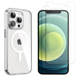 Capa iPhone 12/12 Pro e 2 películas de proteção - TPU - Transparente