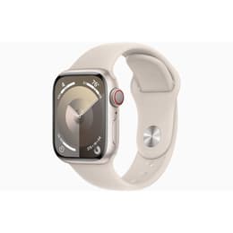 Apple Watch Series 9 (2023) GPS + Celular 41 mm - Alumínio Luz das estrelas - Bracelete desportiva Luz das estrelas