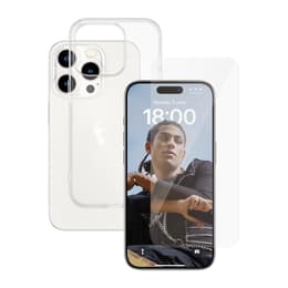 Capa 360 iPhone 15 Pro e película de proteção - TPU - Transparente